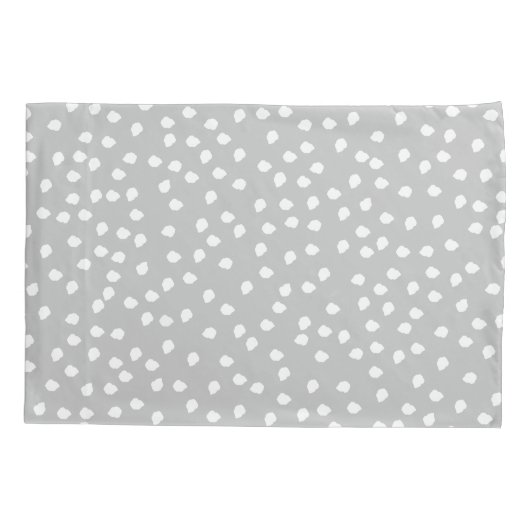 Minimale poka Dot Gray en White Kussensloop (Achterkant)