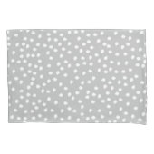 Minimale poka Dot Gray en White Kussensloop (Voorkant)