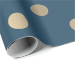 Minimale polaire Dots Blue Navy Gold Sepia metalen Cadeaupapier<br><div class="desc">Het hedendaagse luxedecor FlorenceK-ontwerp</div>