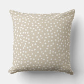 Minimale Polka Dot Beige en White Kussen (Voorkant)