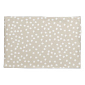 Minimale Polka Dot Beige en White Kussensloop (Achterkant)
