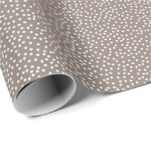 Minimale Polka Dot Wrapping Paper Taupe en Wit Cadeaupapier (Rol Hoek)