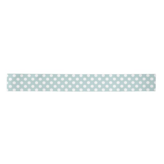 Minimale Polka Dots Patroon Blauw en Wit Satijnen Lint (Voorkant)