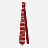 Minimale Polka Dots Patroon Maroon en Wit Stropdas (Voorkant)