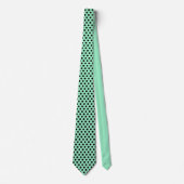 Minimale Polka Dots Patroon Mint en Zwart Stropdas (Voorkant)