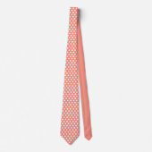 Minimale Polka Dots Patroon Perzik en Wit Stropdas (Voorkant)