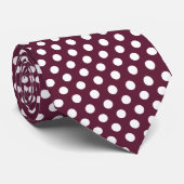 Minimale polka dots patroon pruimenschaduw stropdas (Opgerold)