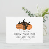 Minimale pompoencarving Geometrische pompoen Kaart (Staand voorkant)