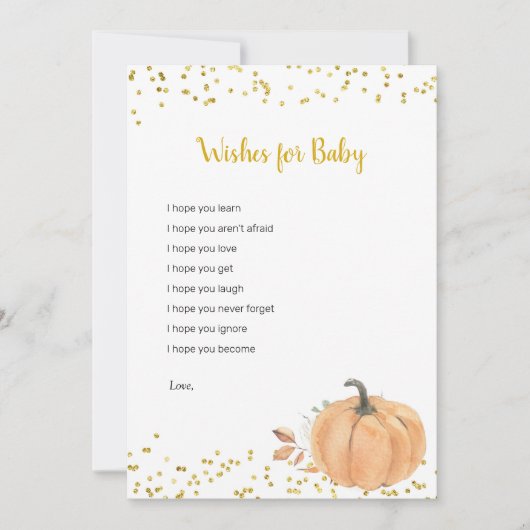 Minimale pompoenfabriek wil Baby gamen Kaart (Voorkant)