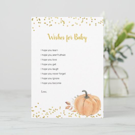 Minimale pompoenfabriek wil Baby gamen Kaart (Staand voorkant)