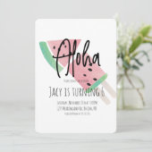 Minimale Pop Waterverf Watermeloen en Pop Kaart (Staand voorkant)