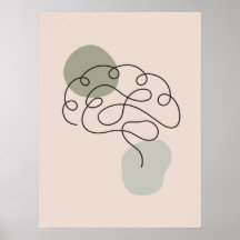 Minimale poster voor kunsthersenanatomie