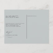 Minimale powder Blue Wedding Hartelijk dank Briefkaart (Achterkant)