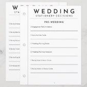 Minimale pre-huwelijksbriefpapierplannerpagina (Voorkant / Achterkant)