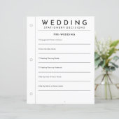 Minimale pre-huwelijksbriefpapierplannerpagina (Staand voorkant)