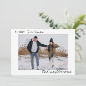 Minimale pretentieuze kerst Eenvoudige legante fot Feestdagenkaart (Staand voorkant)