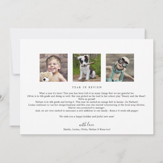 Minimale pretjaar in het Review landschap Feestdagenkaart (Achterkant)