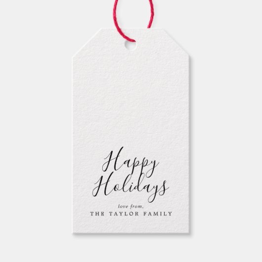 Minimale Prettige feestdagen Cadeaulabel (Voorkant)