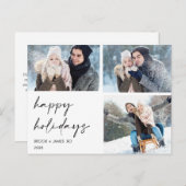 Minimale Prettige feestdagen kerst met kalligrafie Briefkaart (Voorkant / Achterkant)