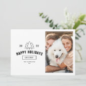 Minimale Prettige feestdagen Multi Photo Dog Feestdagenkaart (Staand voorkant)