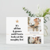 Minimale Prettige feestdagen Multi Photo Simple Feestdagenkaart (Staand voorkant)