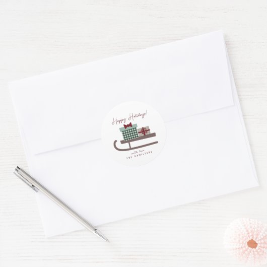 Minimale Prettige feestdagen Ronde Sticker (Envelop)