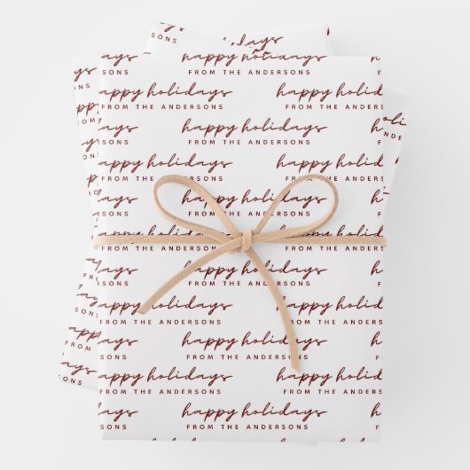 Minimale Prettige feestdagen van het Manuscript ui Inpakpapier Vel (In situ)