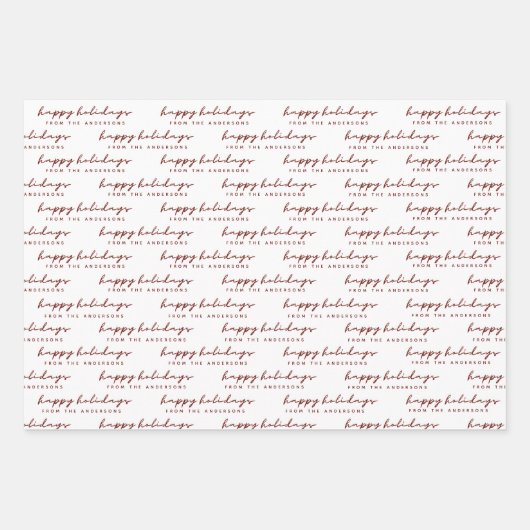 Minimale Prettige feestdagen van het Manuscript ui Inpakpapier Vel (Voorkant)