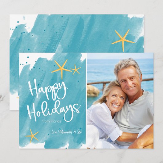 Minimale Prettige feestdagen voor elke Waterverf (Voorkant / Achterkant)