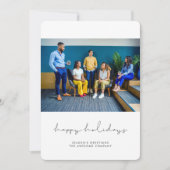 Minimale Prettige feestdagen zakelijke foto Feestdagenkaart (Voorkant)