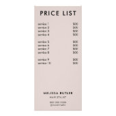 Minimale prijslijst Blush beige Kaart (Voorkant)