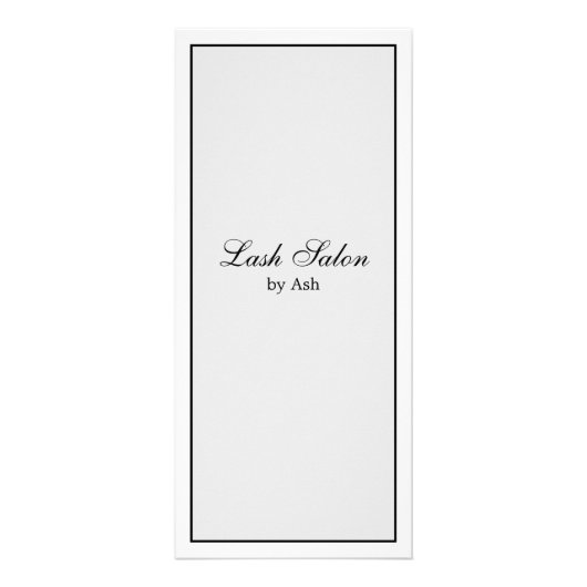 Minimale prijslijst met moderne legante lash-objec reclamekaart (Achterkant)