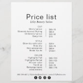 Minimale prijslijst voor elegante vormelijke schoo (Voorkant)