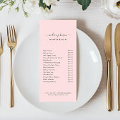 Minimale prijslijst voor het menu Blush Pink Servi