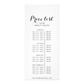 Minimale prijslijst voor schoonheidssalon reclamekaart (Voorkant)