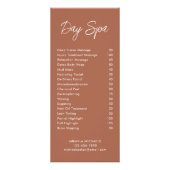 Minimale prijslijst voor Terracotta Spa en Salon Reclamekaart (Voorkant)