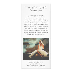 Minimale prijslijst voor zwarte en witte fotografi reclamekaart