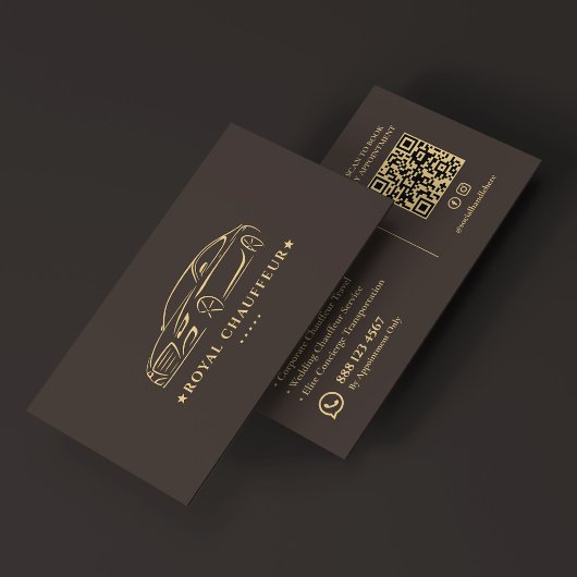 Minimale Private Executive Chauffeur Auto Espresso Visitekaartje