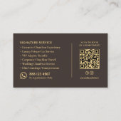 Minimale Private Executive Chauffeur Auto Espresso Visitekaartje (Achterkant)