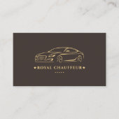 Minimale Private Executive Chauffeur Auto Espresso Visitekaartje (Voorkant)