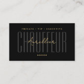 Minimale Privé Executive Chauffeur VIP Zwart Visitekaartje (Voorkant)