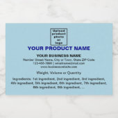 Minimale productinformatie, lichte blauwe rechthoe voedselcontainer etiket (Enkel label)