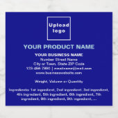 Minimale productinformatie op blauw sparkling wijnetiket (Enkel label)