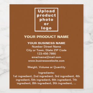 Minimale productinformatie op het etiket van bruin