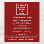 Minimale productinformatie op het etiket van rode  (Enkel label)