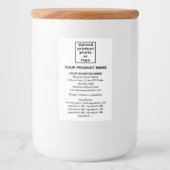 Minimale productinformatie op wit portret voedselcontainer etiket (Voorkant)