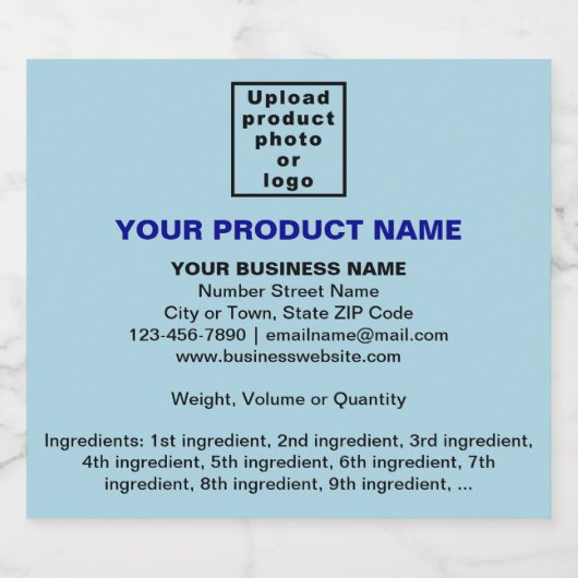 Minimale productinformatie voor lichtblauw bier etiket (Enkel label)