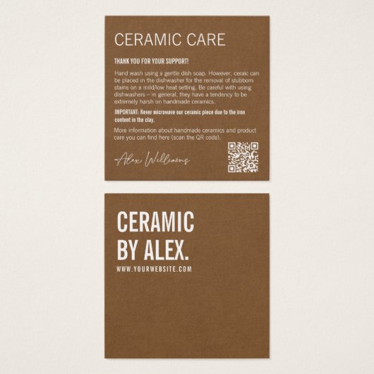 Minimale productzorg Hartelijk dank Vierkante Visitekaartjes (Voorkant /achterkant)