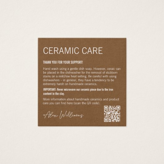 Minimale productzorg Hartelijk dank Vierkante Visitekaartjes (Voorkant)