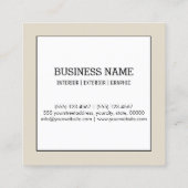 Minimale Professional Elegant Bone White Vierkante Visitekaartje (Achterkant)